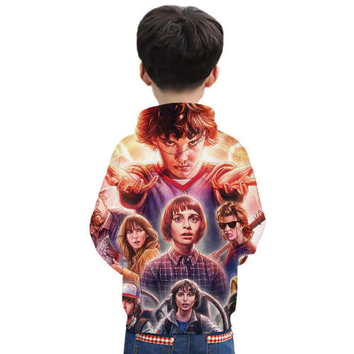 Stranger Things All Characters Printed Hoodies For Kids