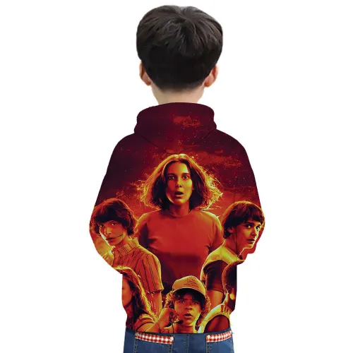 Stranger Things  Girls Characters Printed Hoodies For Kids