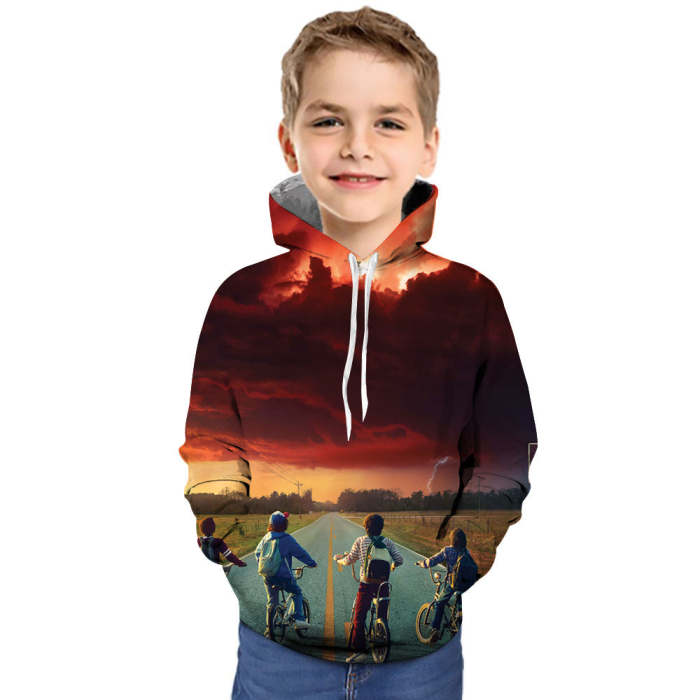 Stranger Things Printed Hoodies For Kids