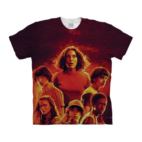 Stranger Things Red Full Print T-Shirt