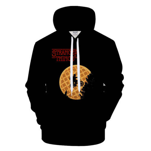 Stranger Things Black Print Hoodie