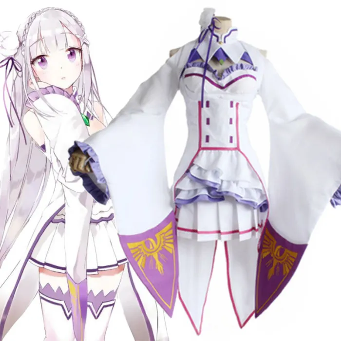 Re:Life In A Different World From Zero Emilia Cosplay Custume