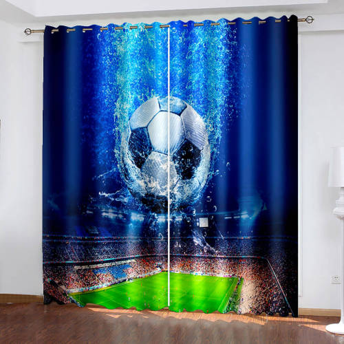 Football Soccer Curtains Blackout Window Drapes
