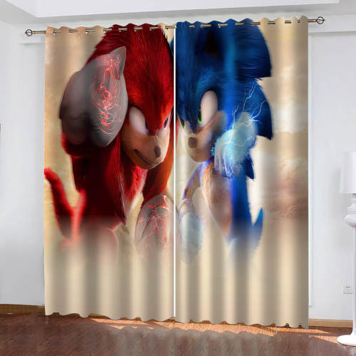 Sonic The Hedgehog Curtains Cosplay Blackout Window Drapes