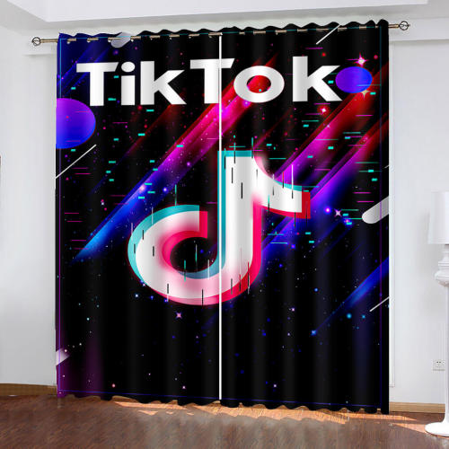 Tiktok Pattern Curtains Blackout Window Drapes