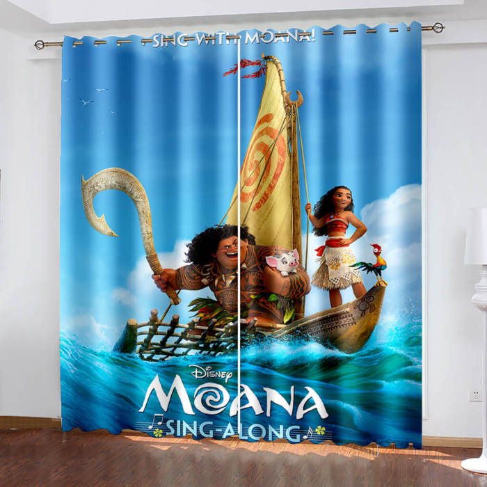 Moana Curtains Pattern Blackout Window Drapes