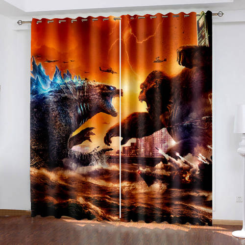 Godzilla Vs Kong Curtains Blackout Window Drapes