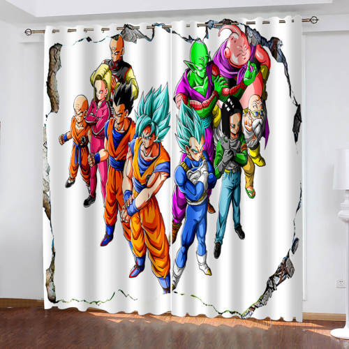 Dragon Ball Curtains Pattern Blackout Window Drapes