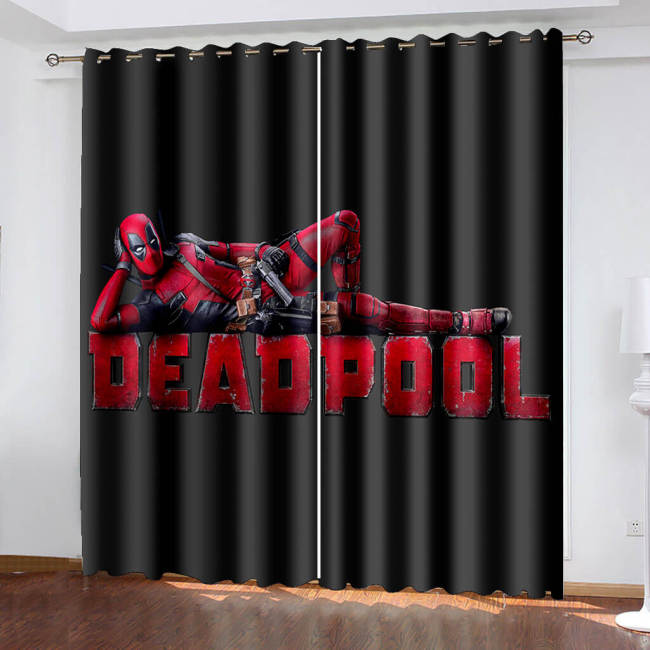 Deadpool Curtains  Pattern Blackout Window Drapes