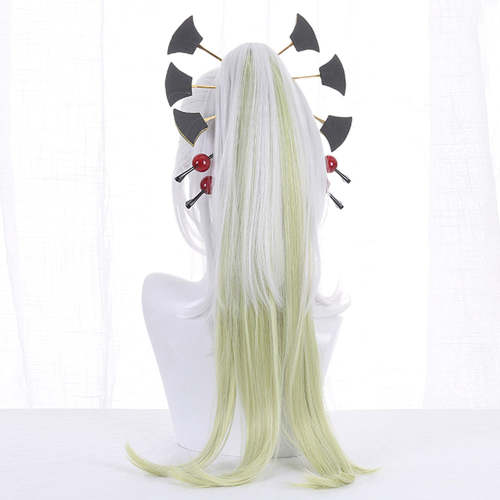 Demon Slayer: Kimetsu No Yaiba Daki White Green Cosplay Wig - No Headwear