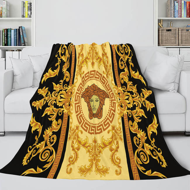 Versace Pattern Blanket Flannel Fleece Throw Room Decoration
