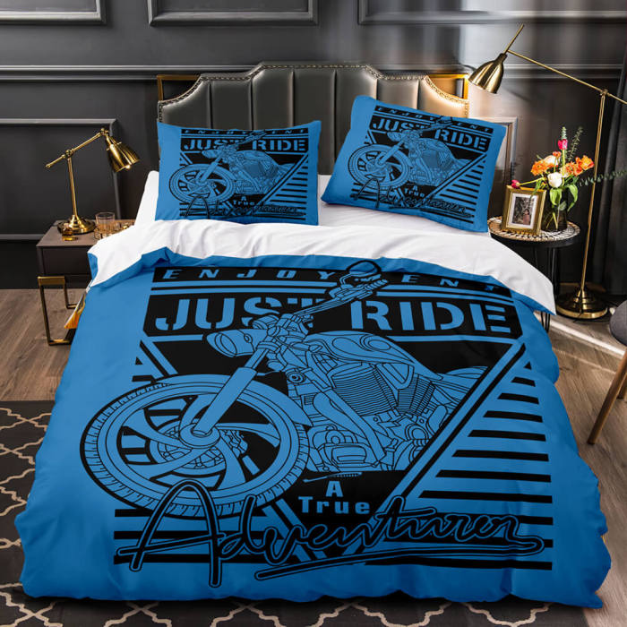 Motorcycle Pattern Bedding Set Quilt Cover Without Filler