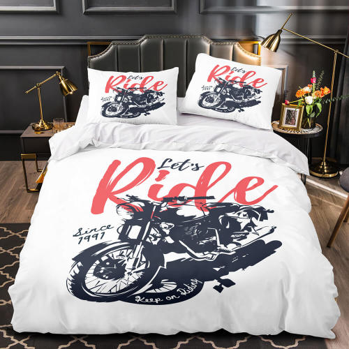 Motorcycles Pattern Bedding Set Quilt Cover Without Filler