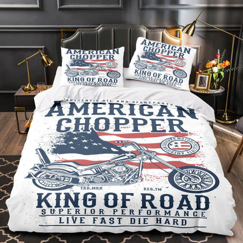 Caferacer Motorcycle Bedding Set Quilt Cover Without Filler