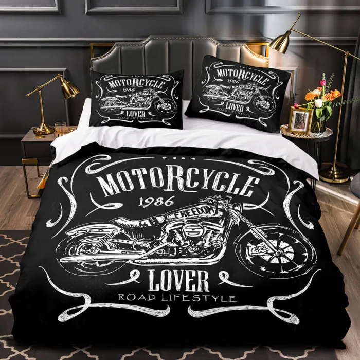 Caferacer Motorcycle Bedding Set Quilt Cover Without Filler