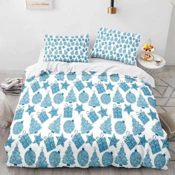 Merry Christmas Pattern Bedding Set Quilt Cover Without Filler