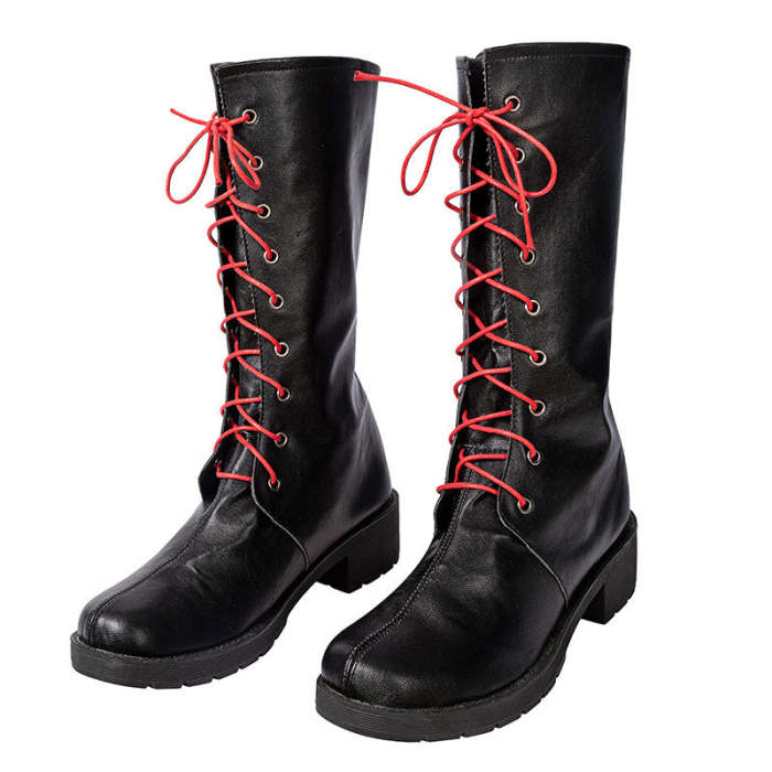 The Suicide Squad Harley Quinn  Movie Black Shoes Cosplay Boots