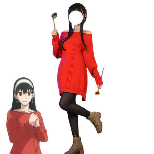 Spy×Family Yor Forger Famliy Red Sweater Cosplay Costume