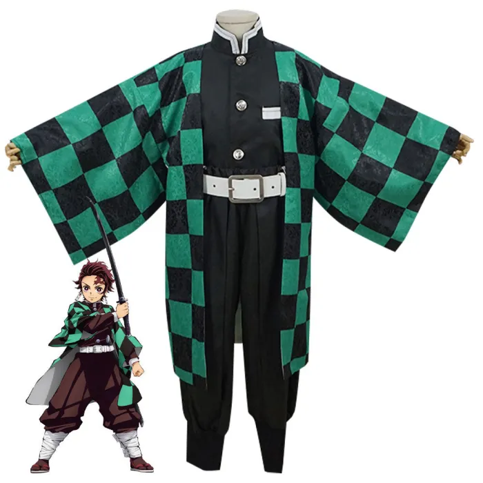 Kids Size Demon Slayer: Kimetsu No Yaiba Kamado Tanjirou Cosplay Costume