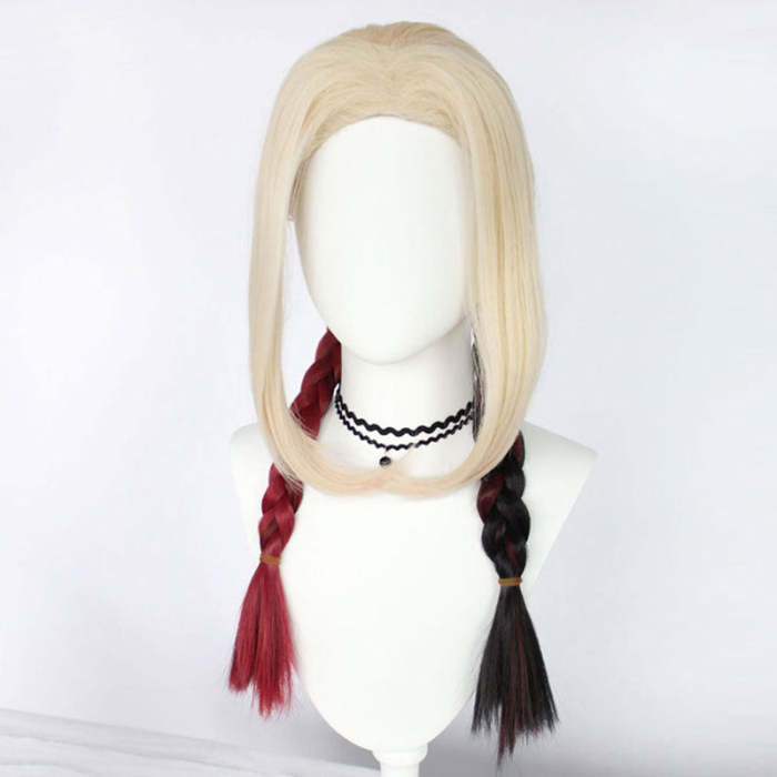 The Suicide Squad 2 Harley Quinn Golden Red Cosplay Wig