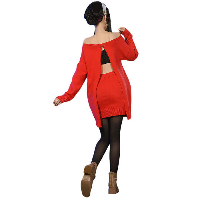 Spy×Family Yor Forger Famliy Red Sweater Cosplay Costume