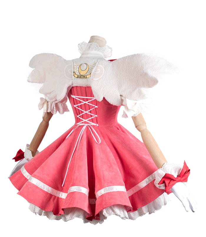 Cardcaptor Sakura: Clear Card Sakura Kinomoto Pink Dress Cosplay Costume - Not Included Wing