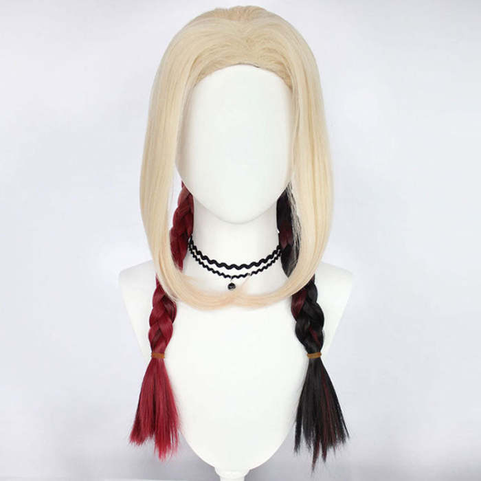 The Suicide Squad 2 Harley Quinn Golden Red Cosplay Wig