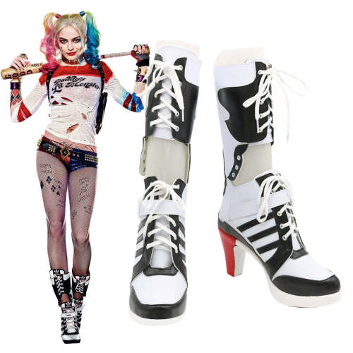 Dc Comics  Batman Suicide Squad Harley Quinn Black Shoes Cosplay Boots