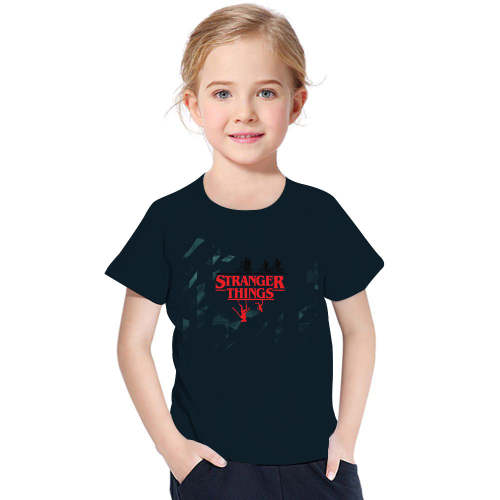 Stranger Things Printed Dark Blue T-Shirt For Kids