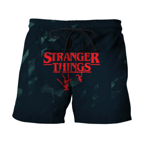Stranger Things Black Beach Shorts For Men