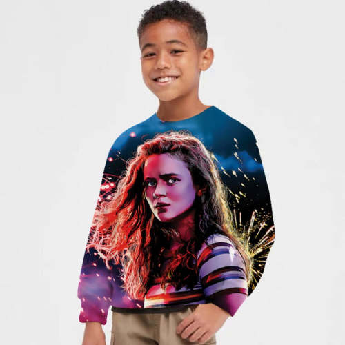 Stranger Things Printed Multi-Color Sweatshirt For Kids