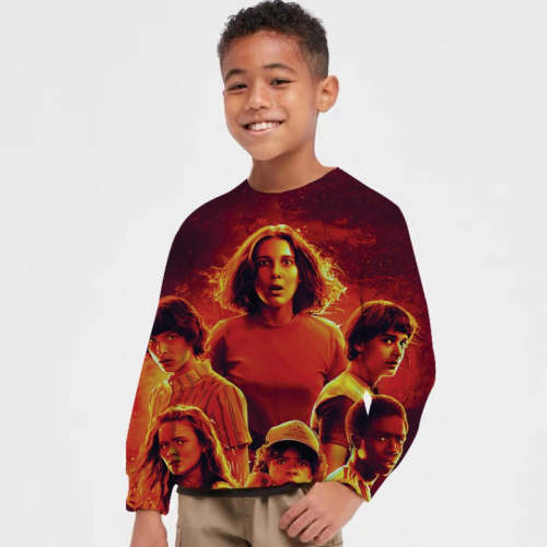 Stranger Things Theme Printed Kids Sweatshirt