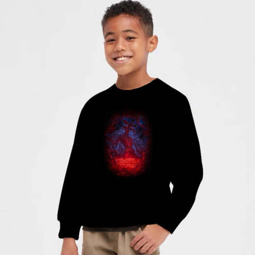 Stranger Things Black Sweatshirt For Kids