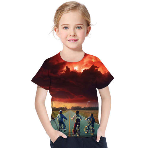 Stranger Things Printed Orange T-Shirt For Kids