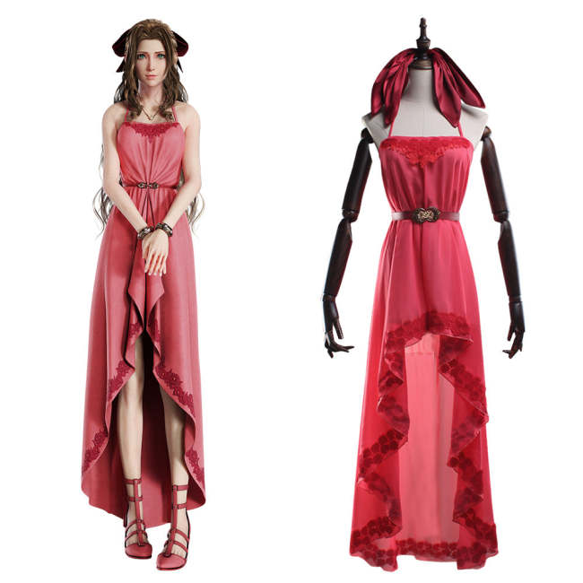 Final Fantasy Vii Remake Ff7 Aerith Gainsborough Pink Cosplay Costume