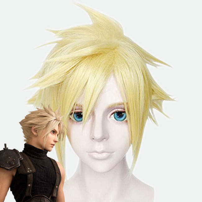 Final Fantasy Vii Remake Ff7 Cloud Strife Golden Cosplay Wig