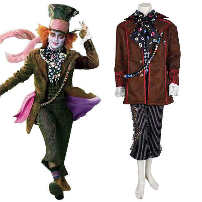 Alice In Wonderland:Through The Looking Glass Mad Hatter Cosplay Costume - No Brooch