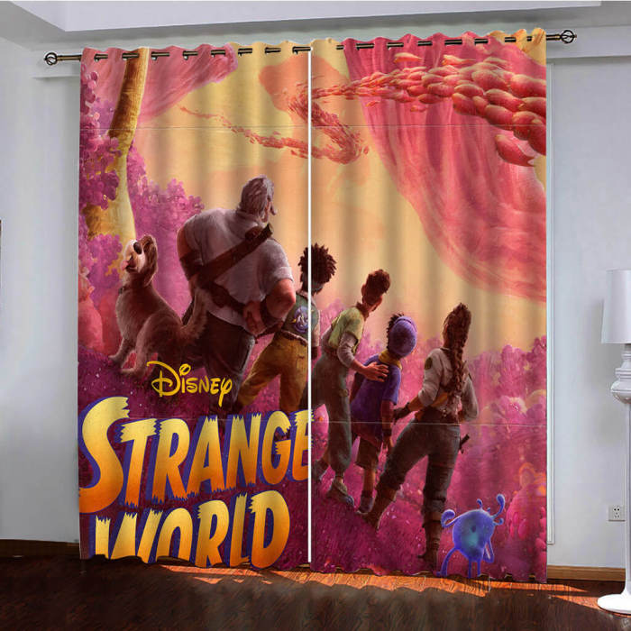 Strange World Curtains Pattern Blackout Window Drapes