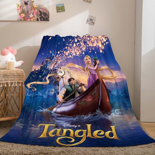 Tangled Blanket Pattern Flannel Throw Room Decoration