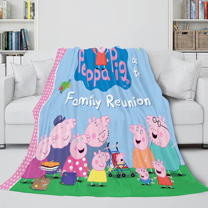 Peppa Pig Flannel Fleece Blanket Throw Cosplay Blanket Room Decoration