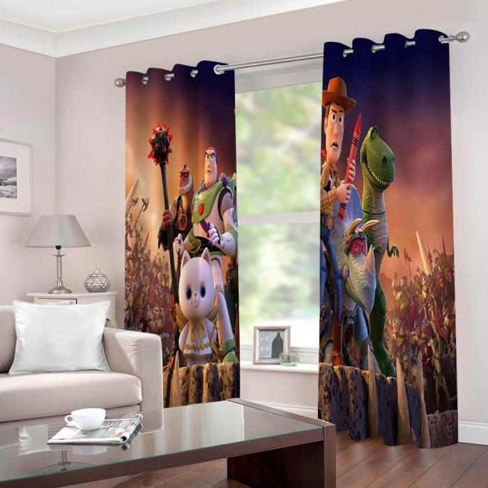 2 Panels Toy Story Curtains Blackout Window Drapes For Room Decoration