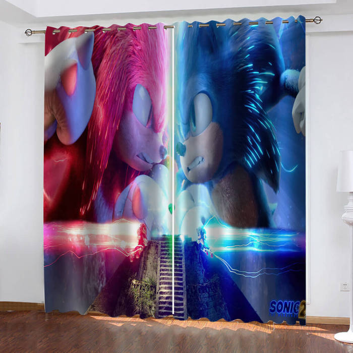 Sonic The Hedgehog Curtains Cosplay Blackout Window Drapes