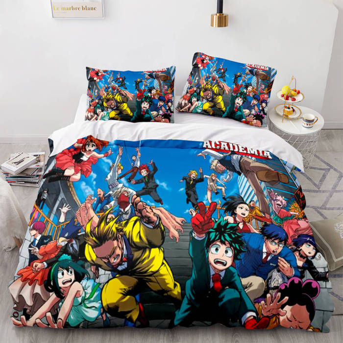 Anime My Hero Academia Bedding Set Cosplay Duvet Cover Bed Sheets Sets