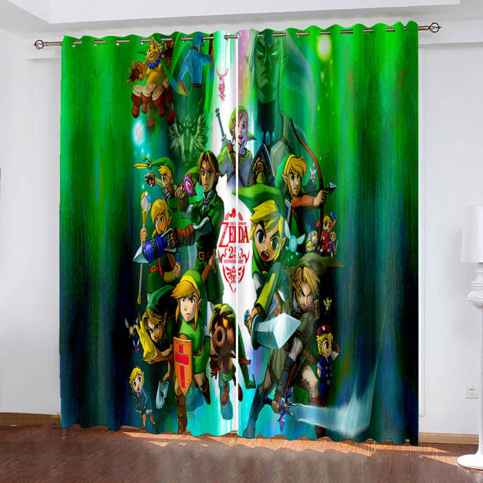 The Legend Of Zelda Curtains  Pattern Blackout Window Drapes