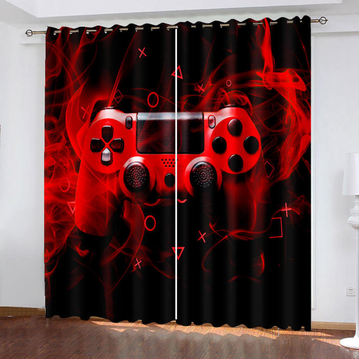 Gamepad Curtains Joystick Blackout Window Treatments Drapes For Room Decor