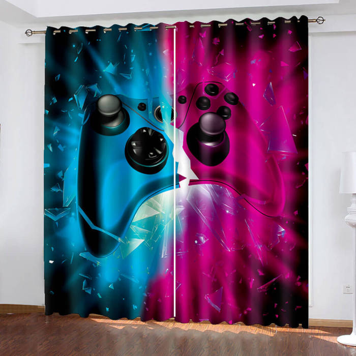 Gamepad Curtains Joystick Blackout Window Treatments Drapes For Room Decor