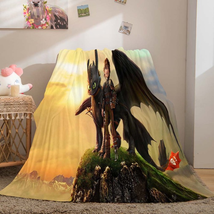 How To Train Your Dragon Blanket Flannel Throw Room Decoration