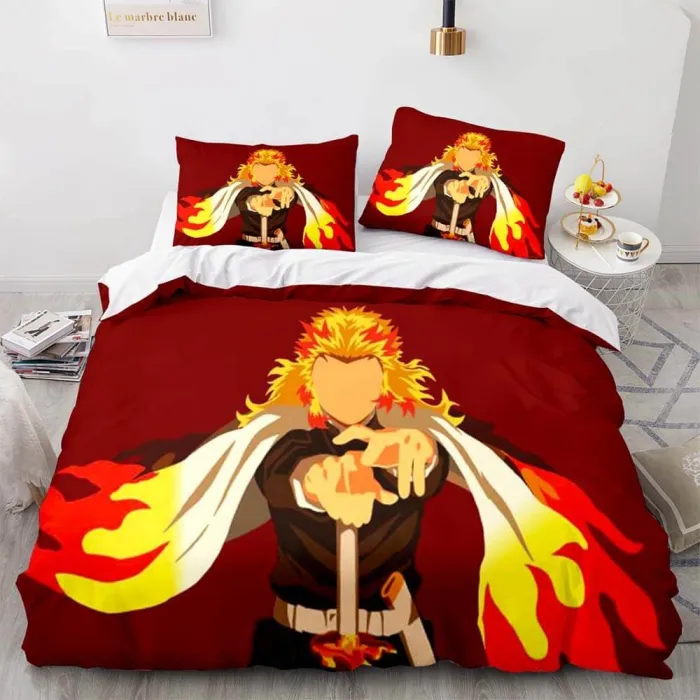 Demon Slayer Bedding Set Cosplay Duvet Cover Bed Sheets Sets