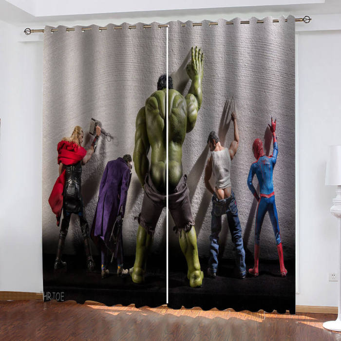 Avengers Curtains Cosplay Blackout Window Drapes Room Decoration