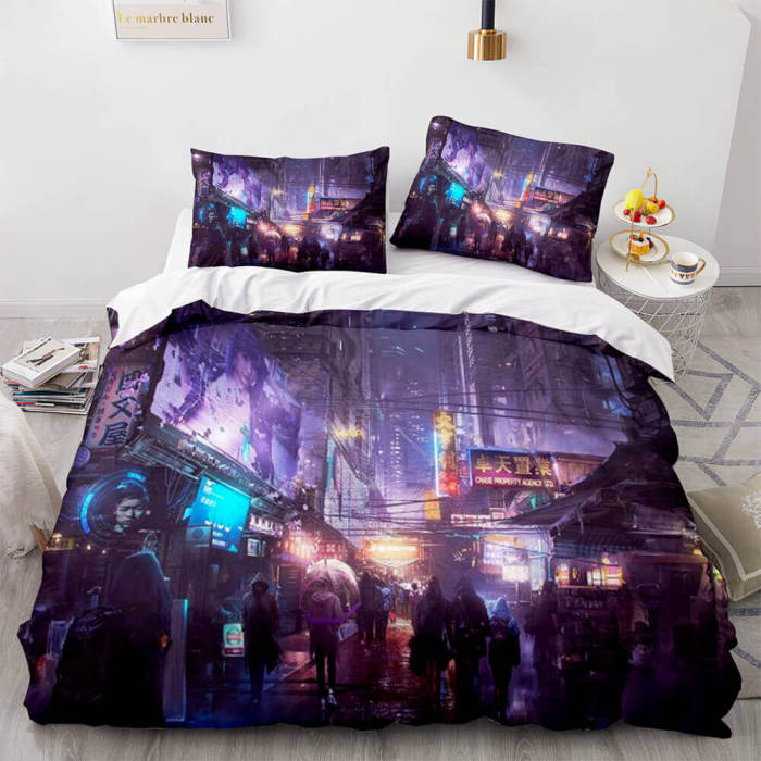 Game Cyberpunk  Bedding Set Duvet Covers Bed Sheet Sets